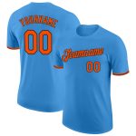 Custom Powder Blue Performance T-Shirt - Orange and Black Design for Men Custom Powder Blue Orange-Black Performance T-Shirt