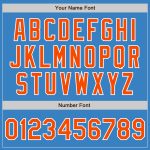 Authentic Custom Powder Blue Orange White Baseball Jersey for Men Custom Powder Blue Orange-White Authentic Baseball Jersey