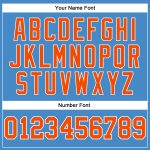 Custom Performance T-Shirt in Powder Blue with Orange and White - Long Sleeve Athletic Shirt Custom Powder Blue Orange-White