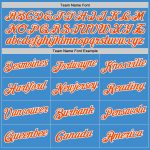 Custom Powder Blue Performance T-Shirt - Orange & White Design, Breathable Fabric for Ultimate Comfort Custom Powder Blue
