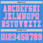 Custom Powder Blue Pink White Authentic Football Jersey - Customizable Mesh Design Custom Powder Blue Pink-White Mesh Authentic