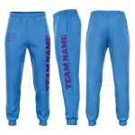 Powder Blue Purple Fleece Jogger Pants for Men and Women - Custom Sweatpants Custom Powder Blue Purple Fleece Jogger Sweatpants