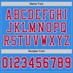 Custom Powder Blue Authentic Throwback Football Jersey - Red and White Mesh Design Custom Powder Blue Red-White Mesh Authentic