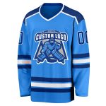 Custom Powder Blue Hockey Jersey - Royal White Team Jersey for Men and Women Custom Powder Blue Royal-White Hockey Jersey