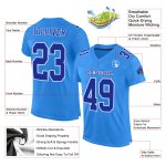 Authentic Football Jersey in Custom Powder Blue and Royal-White Mesh Custom Powder Blue Royal-White Mesh Authentic Football