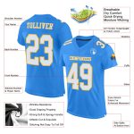 Custom Powder Blue White Gold Mesh Authentic Football Jersey for Fans Custom Powder Blue White-Gold Mesh Authentic Football