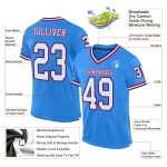 Custom Powder Blue White-Royal Authentic Throwback Football Jersey - Personalized Mesh Design Custom Powder Blue White-Royal
