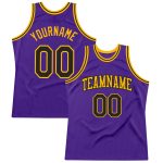 Custom Purple Black Gold Basketball Jersey Authentic Throwback Design Custom Purple Black-Gold Authentic Throwback Basketball