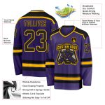 Personalized Purple Black and Gold Hockey Jersey Customizable Design Custom Purple Black-Gold Hockey Jersey