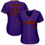 Custom Purple Black Orange Baseball Jersey - Authentic Style 4705 Custom Purple Black-Orange Authentic Baseball Jersey Style