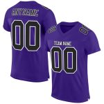 Custom purple, black and white mesh football jersey