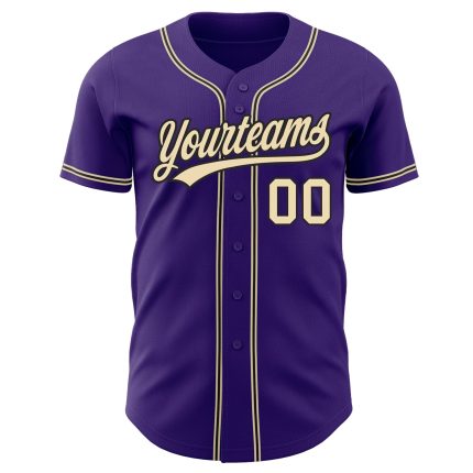 Custom Purple Cream-Black Authentic Baseball Jersey for Men and Women Custom Purple City Cream-Black Authentic Baseball Jersey