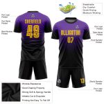 Custom Purple Gold Black Fade Soccer Uniform Jersey - Fashion Design Custom Purple Gold-Black Sublimation Fade Fashion Soccer
