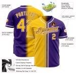Custom Purple Gold Authentic Fade Baseball Jersey | Fashion Jersey Custom Purple Gold-White Authentic Fade Fashion Baseball