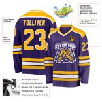 Purple Gold White Custom Hockey Jersey - Personalized Team Apparel Custom Purple Gold-White Hockey Jersey
