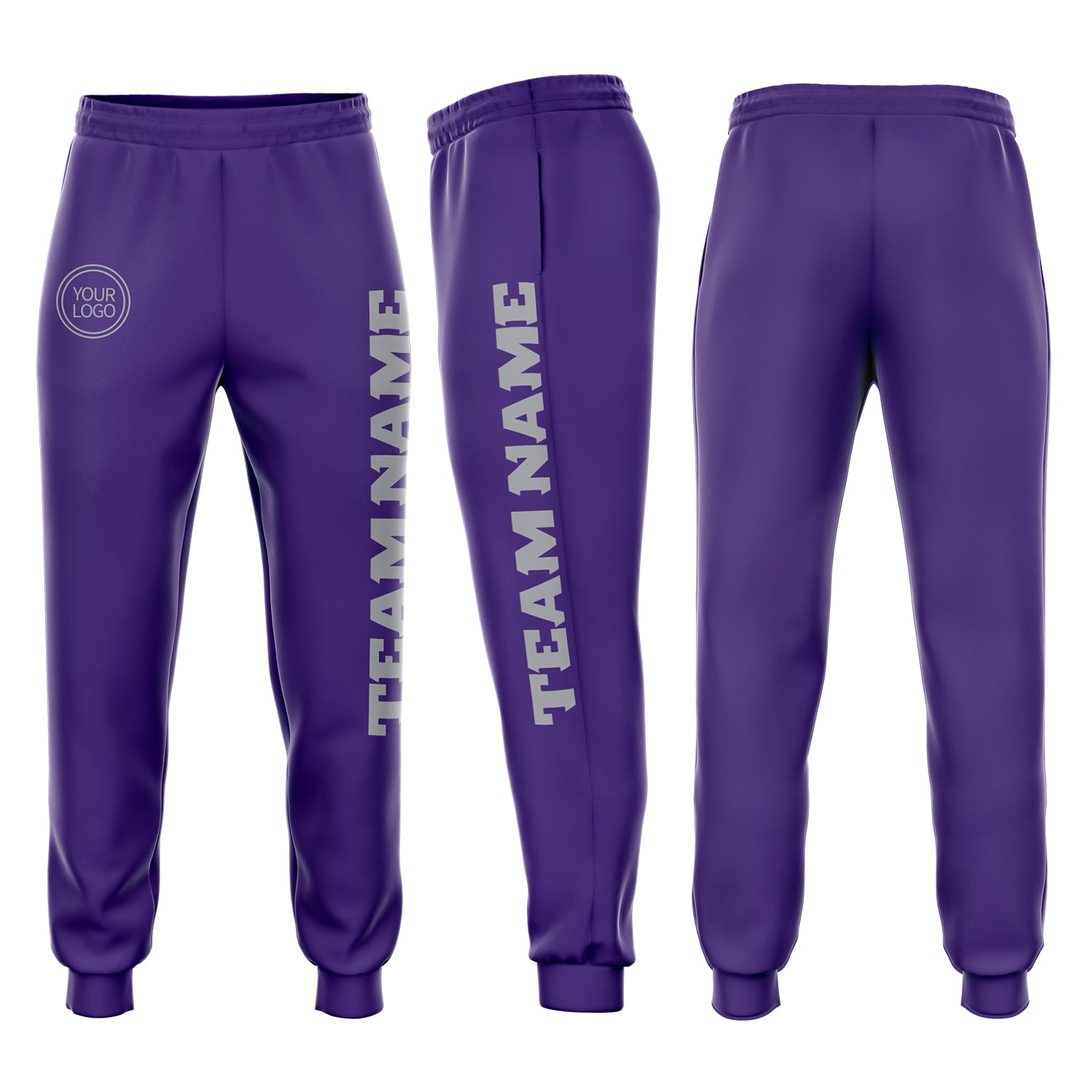 Purple Gray Fleece Joggers for Women | Custom Sweatpants for Comfort and Style Custom Purple Gray Fleece Jogger Sweatpants