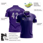 Custom Purple Gray Performance Golf Polo Shirt for Men - Breathable, Moisture-Wicking Fabric Custom Purple Gray Performance