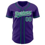 Custom Purple Kelly Green White Baseball Jersey Authentic Style 6473 Custom Purple Kelly Green-White Authentic Baseball Jersey