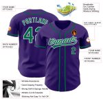 Custom Purple Kelly Green White Baseball Jersey Authentic Style 6473 Custom Purple Kelly Green-White Authentic Baseball Jersey