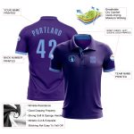 Custom Performance Golf Polo Shirt in Purple and Light Blue for Men Custom Purple Light Blue Performance Golf Polo Shirt
