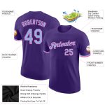 Custom Performance T-Shirt in Purple Light Blue Pink - Comfortable Activewear for Men and Women Custom Purple Light Blue-Pink