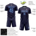 Custom Sublimation Soccer Uniform Jersey - Purple Light Blue Design Custom Purple Light Blue Sublimation Soccer Uniform Jersey