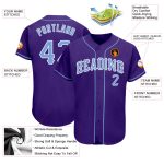 Custom Authentic Baseball Jersey in Purple and Light Blue-White Style 5440 Custom Purple Light Blue-White Authentic Baseball