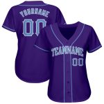 Custom Authentic Baseball Jersey in Purple and Light Blue-White Style 5440 Custom Purple Light Blue-White Authentic Baseball