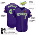 Custom Authentic Purple and Neon Green-White Baseball Jersey Custom Purple Neon Green-White Authentic Baseball Jersey