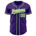 Custom Purple Neon Green White Authentic Baseball Jersey - Style 5031 Custom Purple Neon Green-White Authentic Baseball Jersey