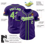 Custom Purple Neon Green White Authentic Baseball Jersey - Style 5031 Custom Purple Neon Green-White Authentic Baseball Jersey