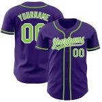 Custom Purple Neon Green White Authentic Baseball Jersey - Style 5031 Custom Purple Neon Green-White Authentic Baseball Jersey