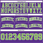 Custom Neon Purple Green-White Basketball Shorts Authentic Throwback Style Custom Purple Neon Green-White Authentic Throwback