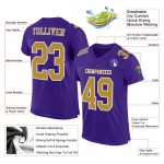 Custom Purple White Gold Mesh Authentic Football Jersey Custom Purple Old Gold-White Mesh Authentic Football Jersey