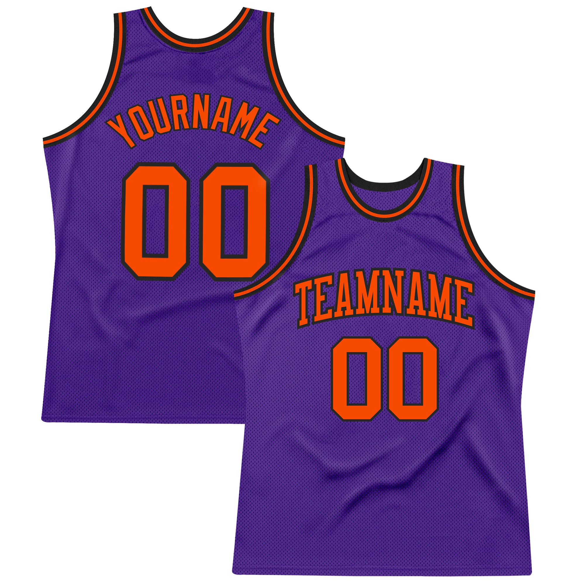 Custom Purple Orange-Black Authentic Throwback Basketball Jersey Custom Authentic Basketball Jersey - Purple Orange Black Throwback Style Custom Purple Orange-Black Authentic Throwback Basketball
