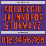 Custom Varsity Letterman Jacket Purple Orange Black Full-Snap Bomber Custom Purple Orange-Black Bomber Full-Snap Varsity