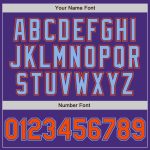 Personalized Authentic Baseball Jersey - Custom Purple and Light Blue Design Custom Purple Orange-Light Blue Authentic Baseball
