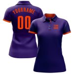 Custom Golf Polo Shirt - Performance Purple and Orange Design for Men Custom Purple Orange Performance Golf Polo Shirt