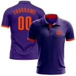 Custom Golf Polo Shirt - Performance Purple and Orange Design for Men Custom Purple Orange Performance Golf Polo Shirt