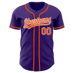 Custom Authentic Baseball Jersey in Purple, Orange, and White Custom Purple Orange-White Authentic Baseball Jersey
