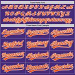 Custom Authentic Baseball Jersey in Purple, Orange, and White Custom Purple Orange-White Authentic Baseball Jersey