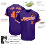 Custom Orange White Purple Authentic Baseball Jersey - Style 8942 Custom Purple Orange-White Authentic Baseball Jersey Style