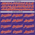 Custom Purple Orange White Baseball Jersey - Authentic Fade Design Fashion Apparel Custom Purple Orange-White Authentic Fade