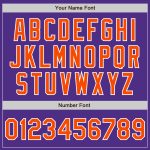 Custom Purple Orange White Bomber Jacket Full-Snap Varsity Letterman Design Custom Purple Orange-White Bomber Full-Snap Varsity