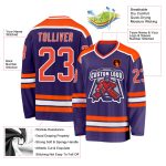 Purple Orange White Custom Hockey Jersey for Personalized Team Gear Custom Purple Orange-White Hockey Jersey
