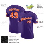 Custom Performance T-Shirt in Purple and Orange-White, Style 7771 - Comfortable Activewear for All Occasions Custom Purple