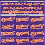 Custom Unisex Softball Jersey - Purple Orange White Two-Button Design Custom Purple Orange-White Two-Button Unisex Softball