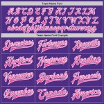 Purple Pink White Varsity Letterman Bomber Jacket Full-Snap Custom Design Custom Purple Pink-White Bomber Full-Snap Varsity