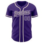Custom Purple Cream Authentic Baseball Jersey - Personalized Sports Apparel Custom Purple Purple-Cream Authentic Baseball