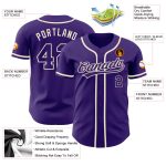 Custom Purple Cream Authentic Baseball Jersey - Personalized Sports Apparel Custom Purple Purple-Cream Authentic Baseball